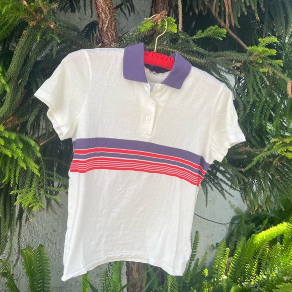 GANT Ruggers Women’s Polo Shirt with Purple and Red Stripes - Picture 9 of 12